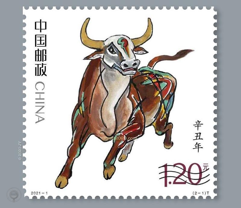 牛年邮票设计图图片